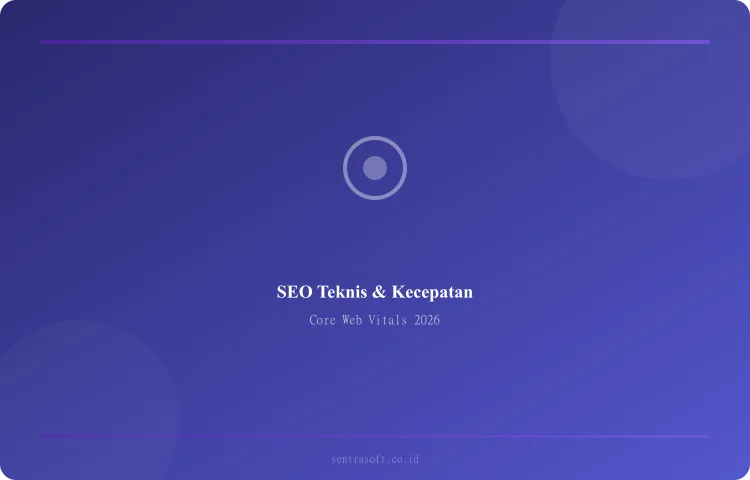 Infografis SEO teknis dan optimasi Core Web Vitals 2026